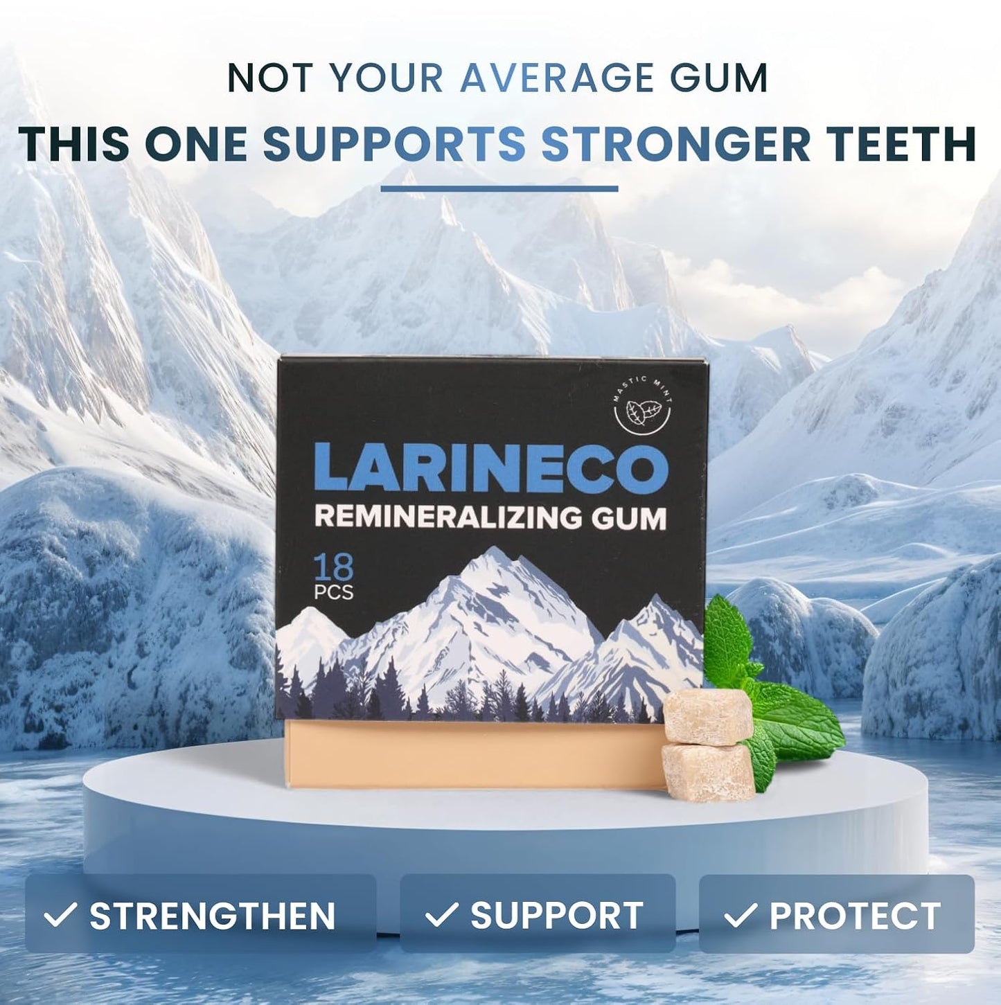 Larineco Remineralizing Gum – 36 Pieces, Mastic Mint